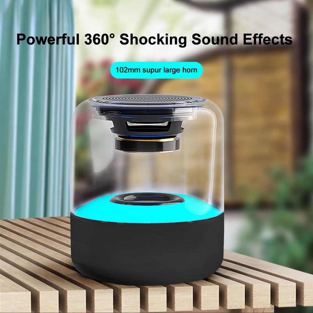 Loa Bluetooth 5.0 Không Dây Âm Thanh Stereo Thiết Kế Trong Suốt Có Đèn LED
