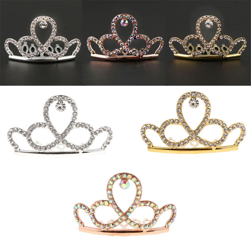 Mini Rhinestone Drop Crown Tiara Wedding Banquet Hair Jewelry Silver