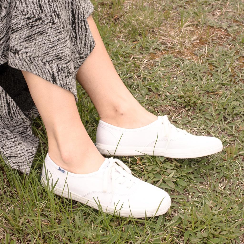Giày Keds Nữ - Champion Organic Canvas White - KD064811