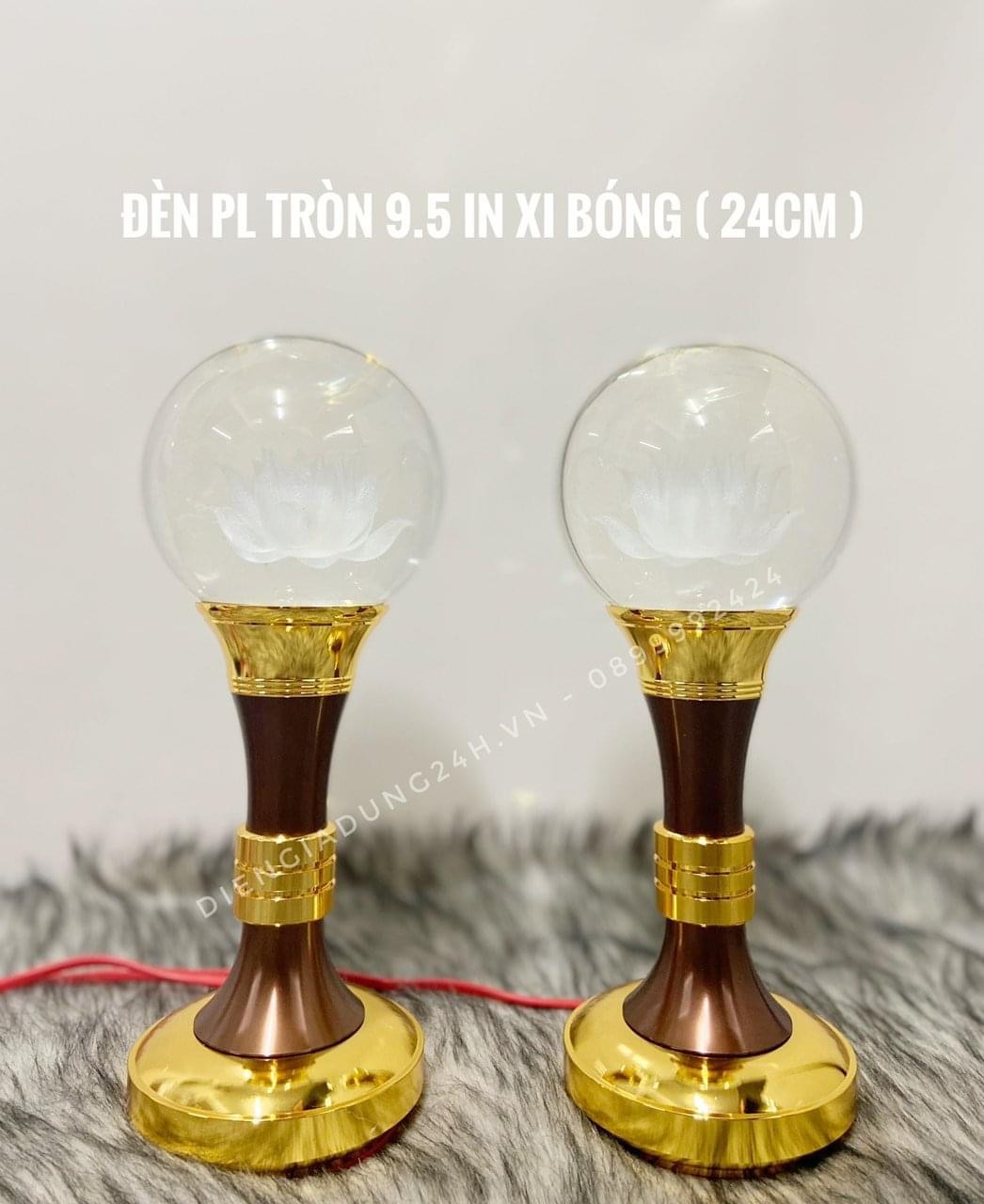 ĐÈN THỜ PHA LÊ CAO CẤP TRÒN 9.5 IN XI BÓNG 1 CẶP