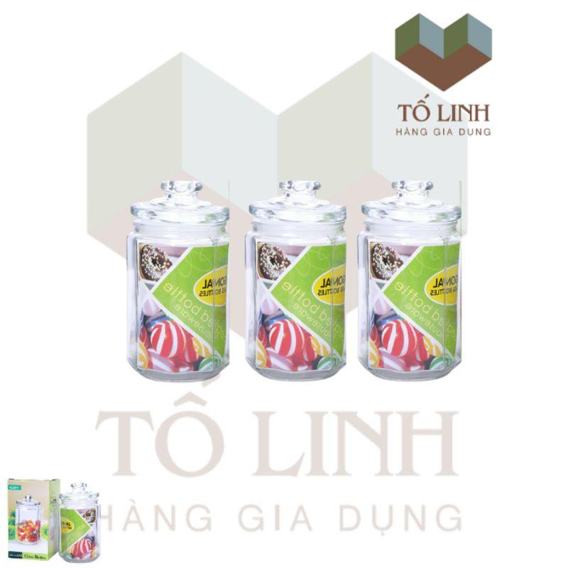 Bộ 3 Combo Hủ Thủy Tinh Cao Cấp 550ml,,Hủ thủy tinh cao cấp Glass 550ml