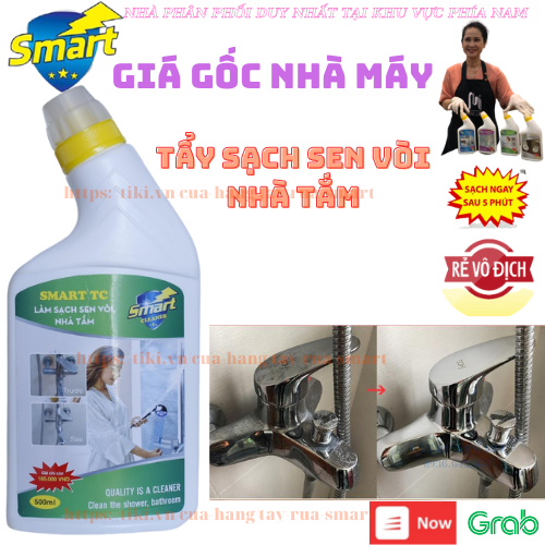 Tẩy rửa thông minh SMART-TC (300ml) : Tẩy cặn canxi Sen Vòi,Vết Mờ Đục Và Vết Bẩn Cứng Đầu Bám Trên Sen, Vòi Inox, Bồn Rửa Bát Inox - Chai cải tiến mới, tiện lợi cho người sử dụng