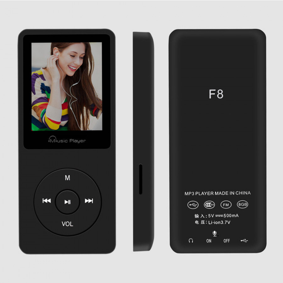 Máy Nghe Nhạc MP3 F8 Bộ nhớ trong sẵn 8G - Đen