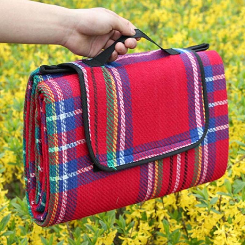 Cắm Trại Ngoài Trời Thảm Chống Thấm Nước Có Thể Gấp Gọn 150X200 Cm Thảm Picnic Kẻ Sọc Bãi Biển Chăn Cho Bé Leo Lên Chăn Đa Năng Du Lịch Thảm