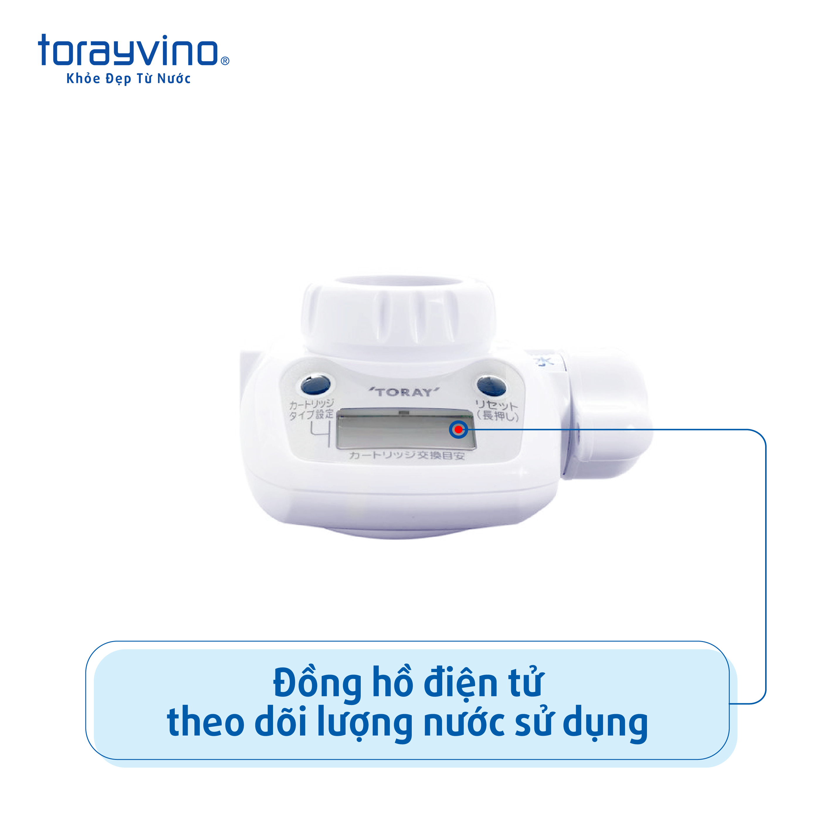 Combo Thiết Bị Lọc Nước Tại Vòi Toray Torayvino MK308T + bộ lọc thay thế Torayvino MKC.TJ (1 máy + 2 bộ lọc)