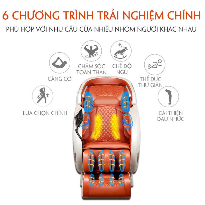 VIP - Ghế Massage Toàn Thân Luxury i10 Pro. Trục Bi Lăn Di Động. . Máy Matxa Toàn Thân Công Nghệ Nhật Bản. Tổ Hợp Các Bài Tập Massage Chuyên Sâu