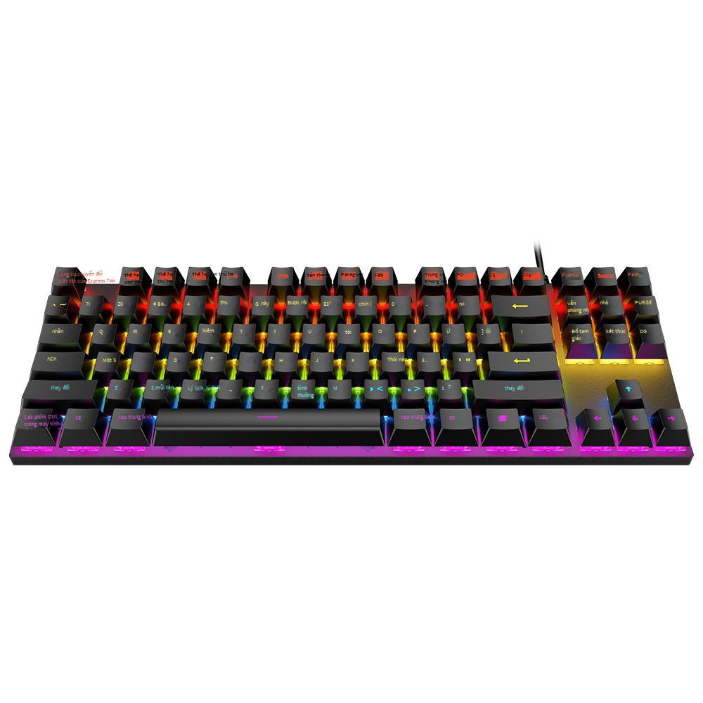 Phong Cách Mới Nhất Chơi Game RGB Bàn Phím Cơ 87 Phím Có Đèn Nền Máy Tính Xách Tay Văn Phòng USB Chơi Game Punk Bàn Phím Có Dây