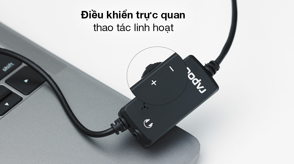 Tai Nghe Tổng Đài Cho PC, Laptop, VOIP Kèm Mic Chống Ồn, Cổng Cắm USB RAPOO H120 - Hàng Chính Hãng