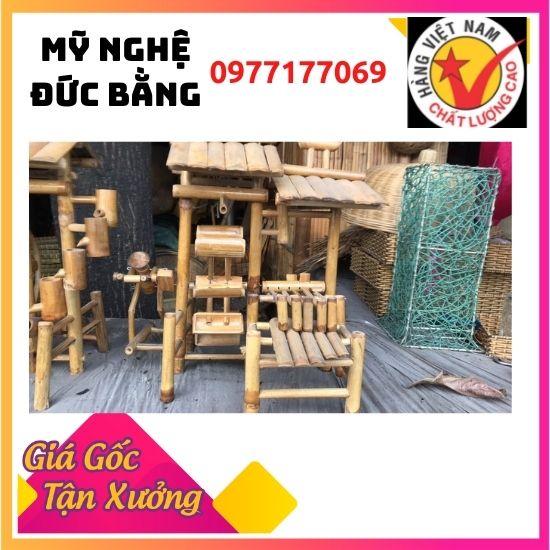 Thác nước phong thủy bằng tre ,Guồng quay nước tiểu cảnh mini cho hồ cá