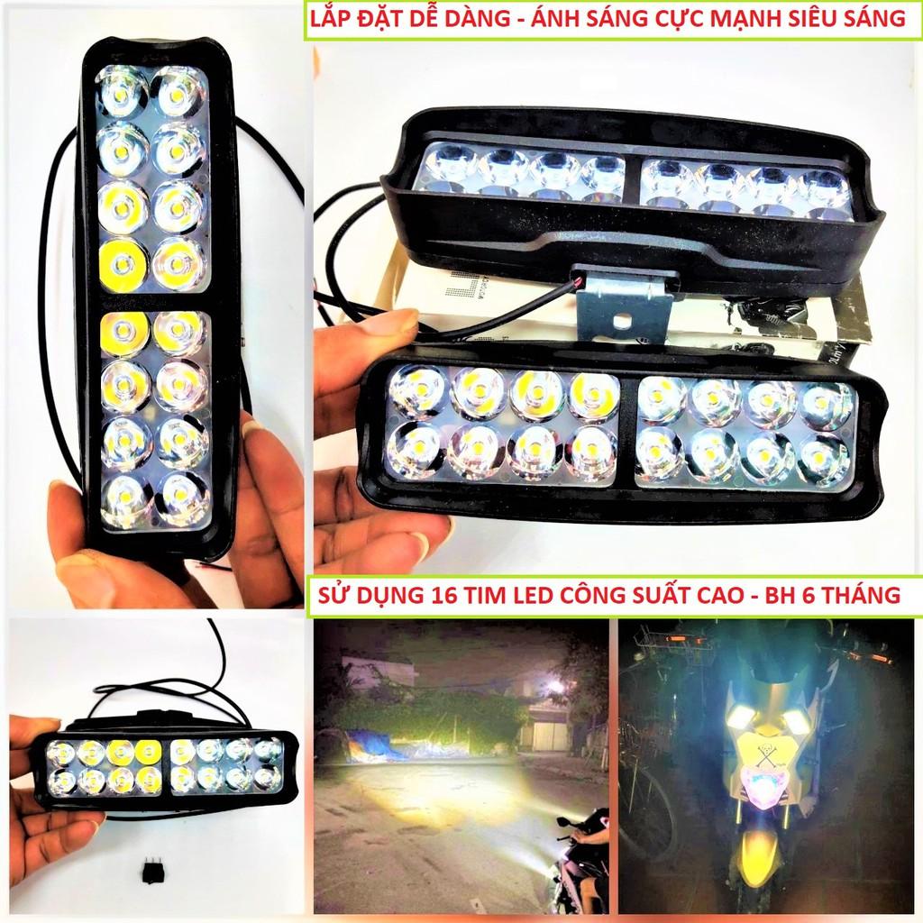 Đèn trợ sáng ô tô xe máy 16 tim led siêu sáng loại tốt