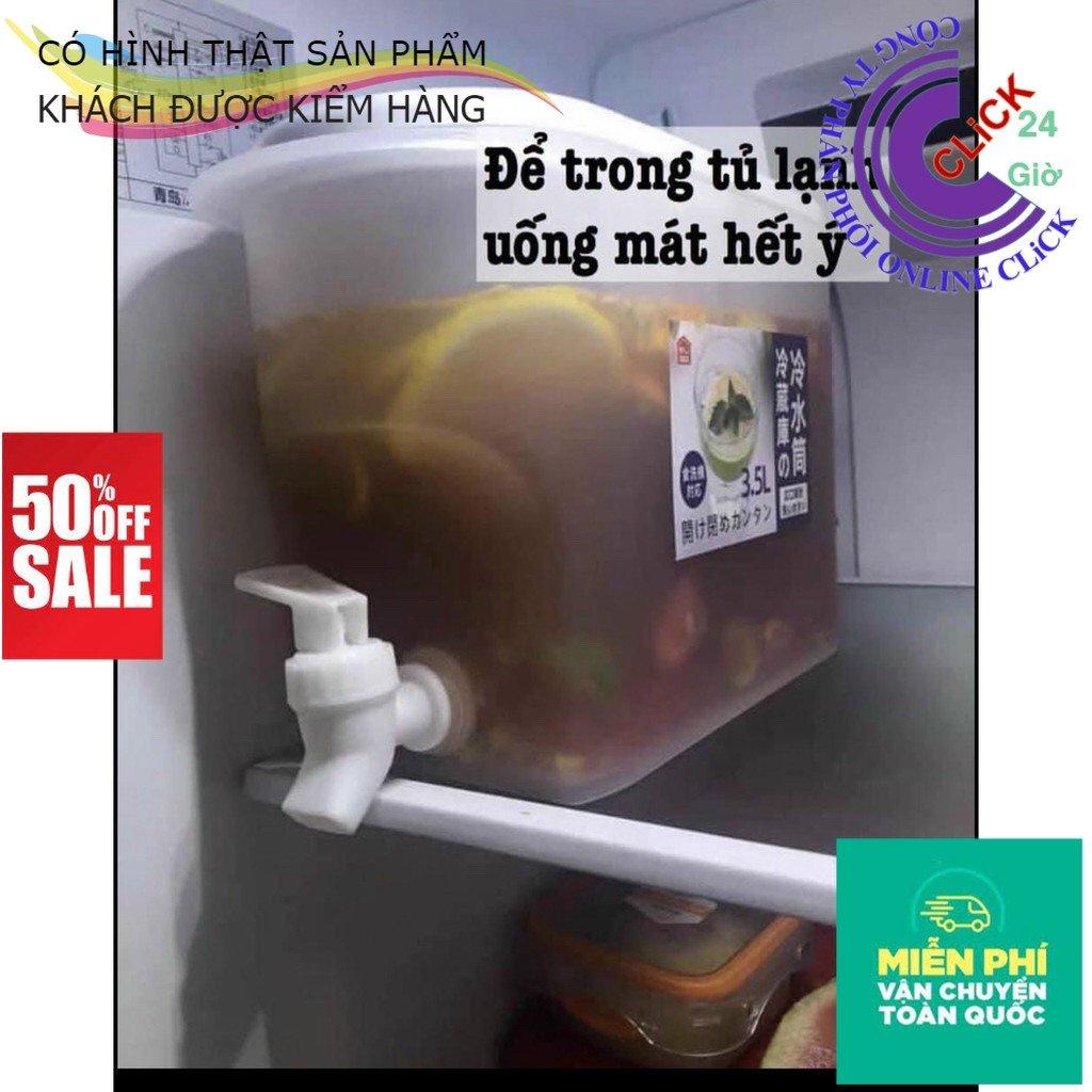 Bình Đựng Nước 3.5L Có Vòi Rót Nhựa Cao Cấp An Toàn Sức Khỏe - Hàng Xuất Nhật