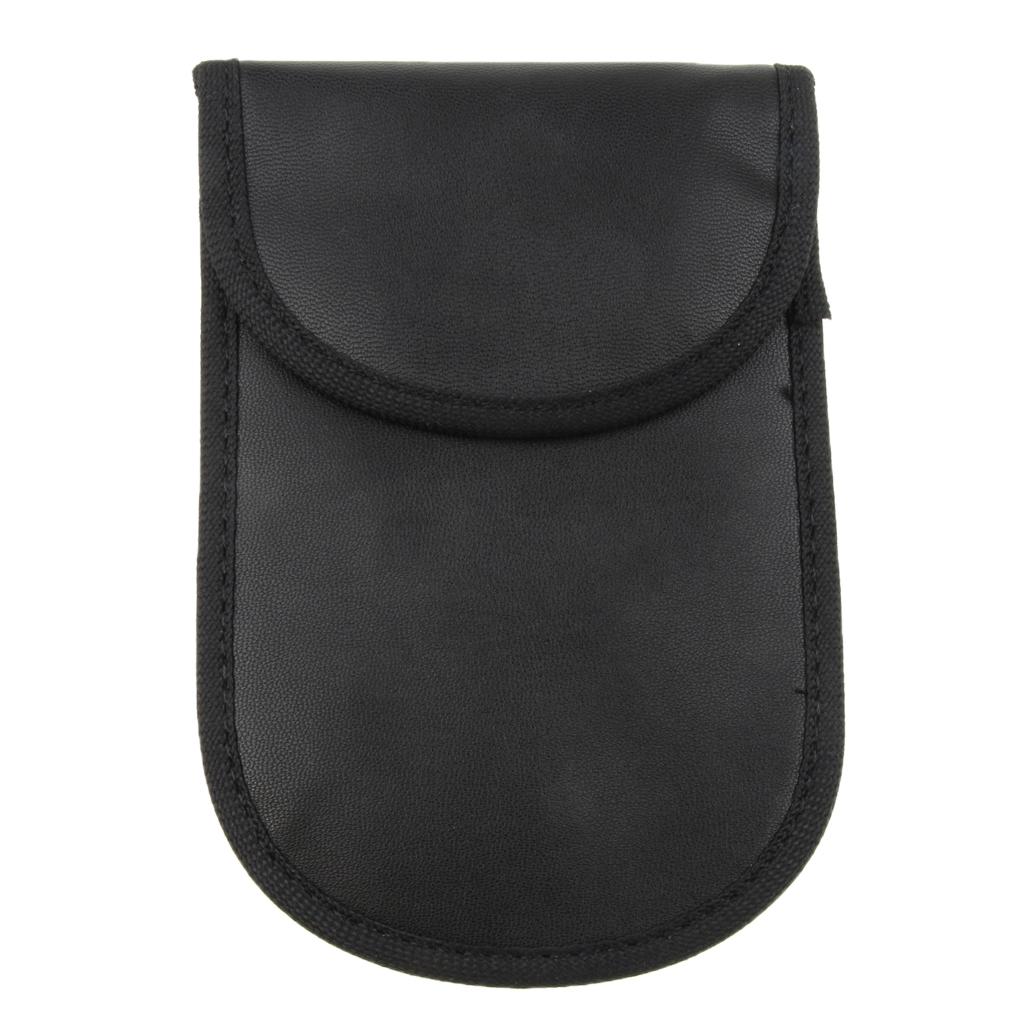 Signal Shielding Blocker Leather Bag Key Fob RFID Blocking Pouch Security Wallet