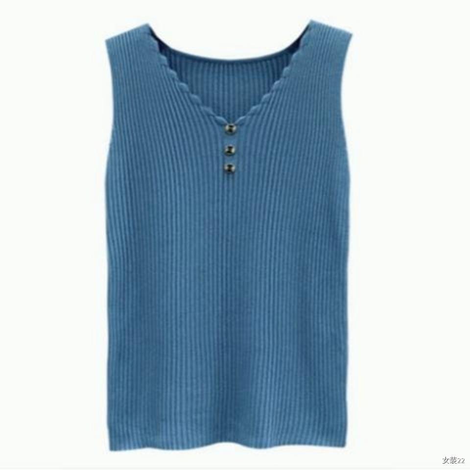 Ice silk sling nhỏ áo vest nữ mặc ngoài mùa hè với dây đan cổ chữ v rộng rãi Hàn Quốc Đáy hàng đầu