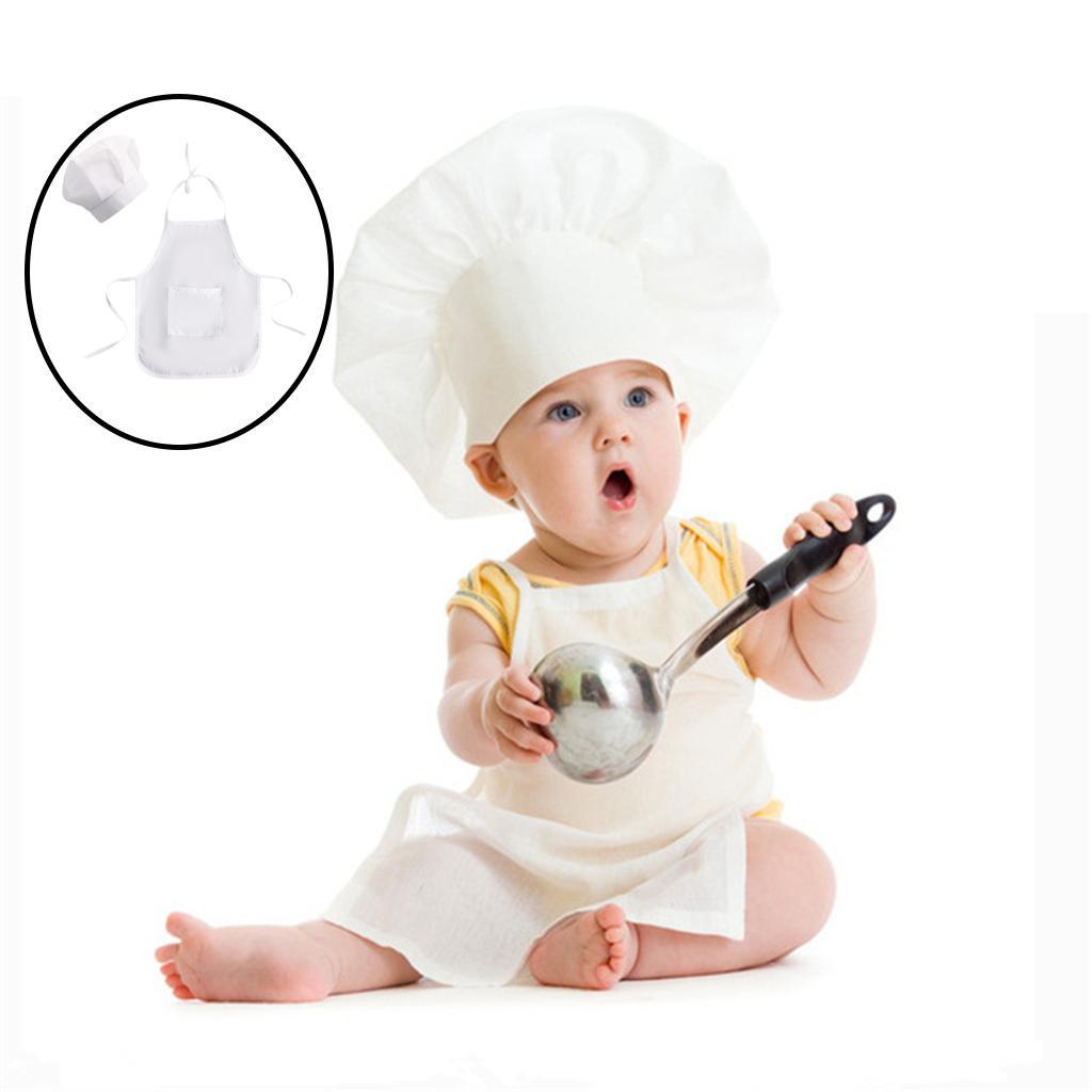 Cotton Baby Newborn Photography Prop Pretend Chef Apron Set