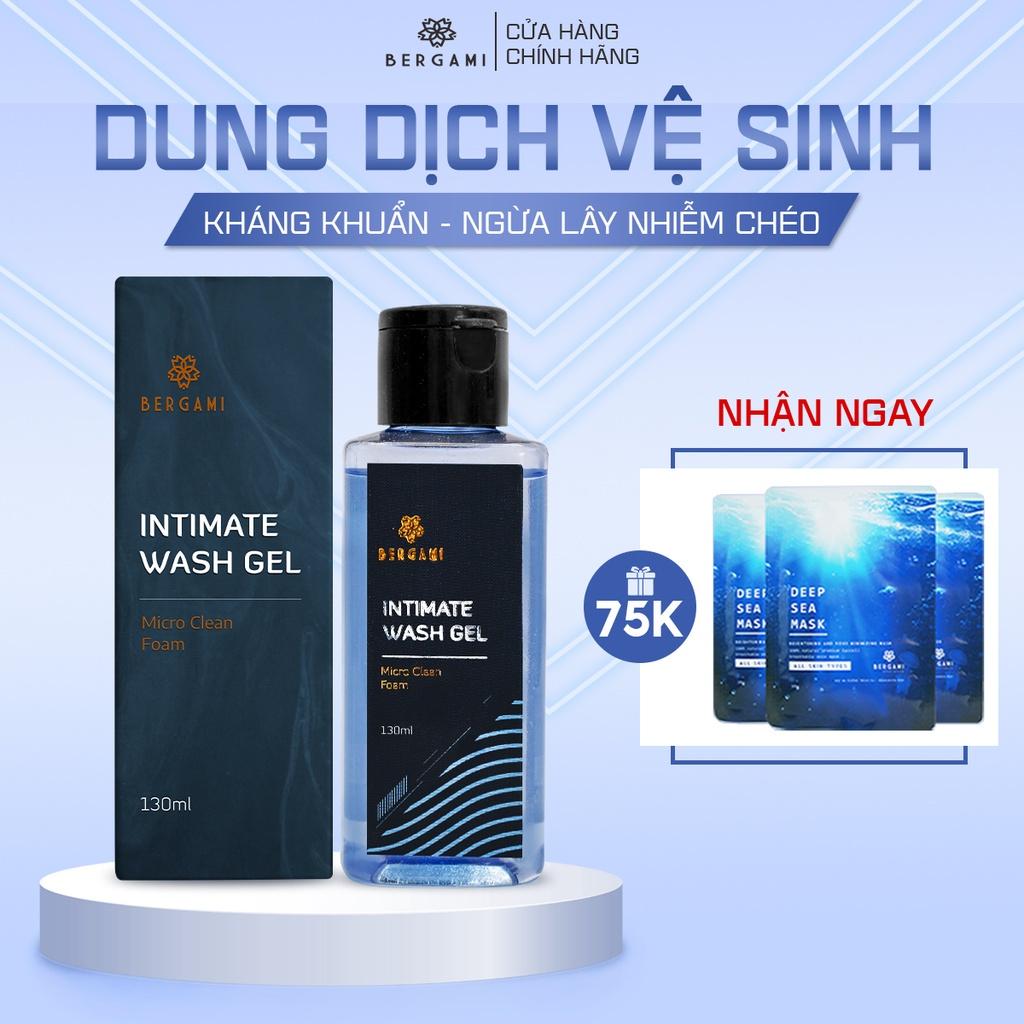 Dung dịch vệ sinh nam Bergami, hương nước hoa quyến rũ, ngăn ngừa vi khuẩn và khử mùi suốt 24/7 - 130ml/chai