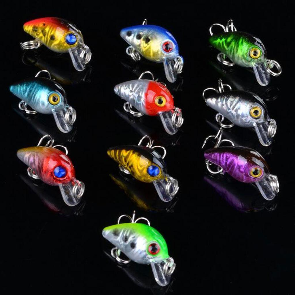 Mini Fishing Tackle Lure Floating Minnow Bass Bait Treble Hook