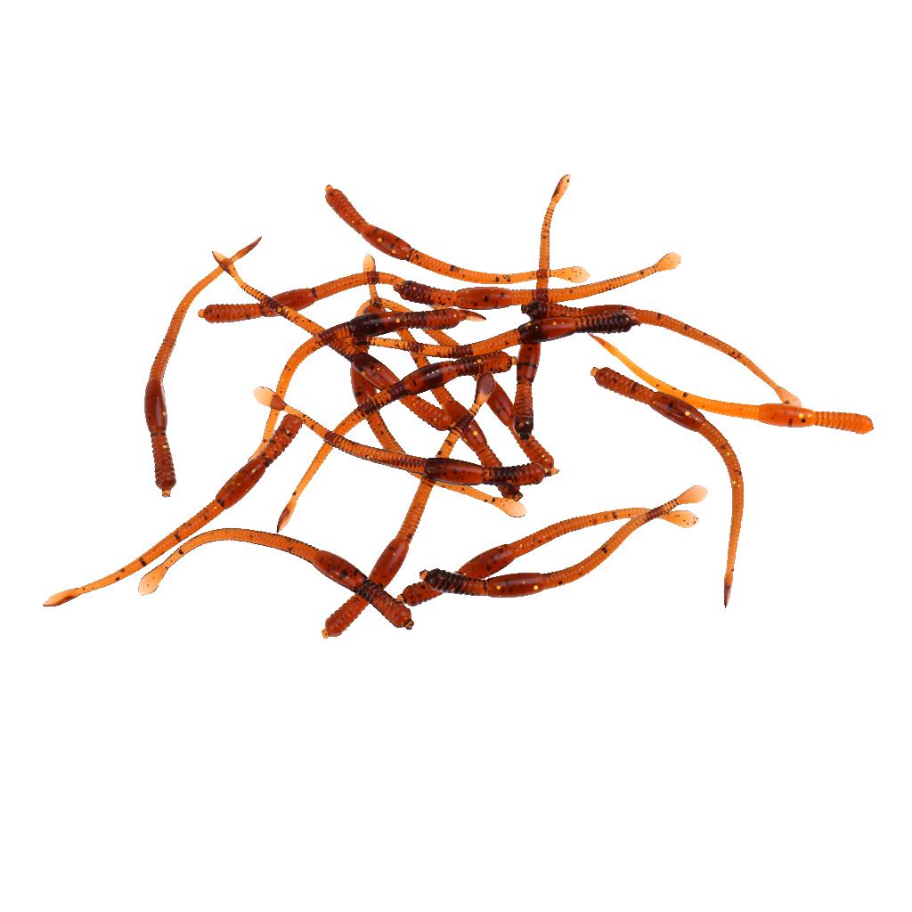 20Pcs/lot Soft Fishing Lures Artificial Baits Worm Lifelike Earthworms 7.7cm