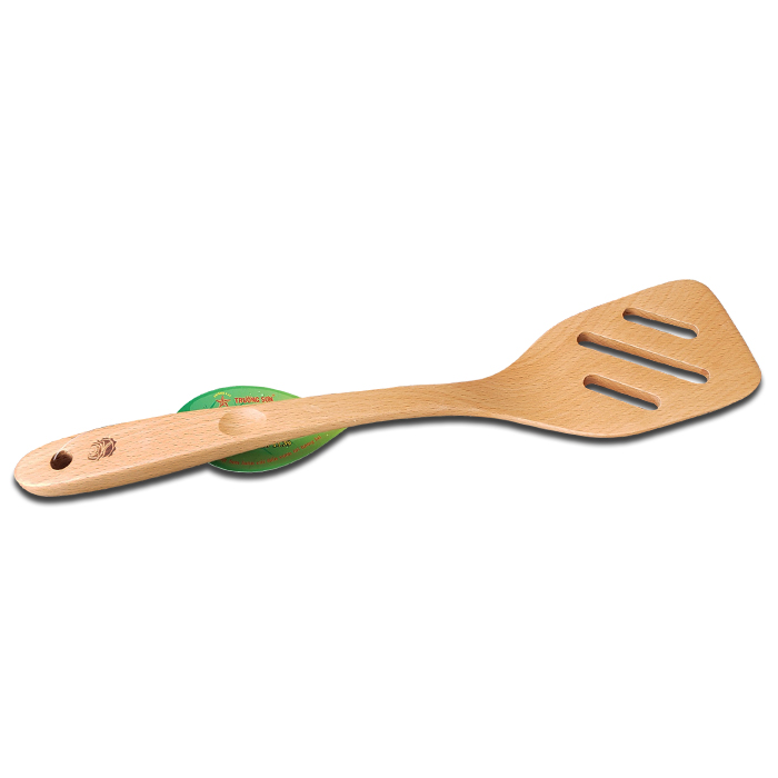 Sạn Xào 3 Rãnh Chiên Xào Thức Ăn - Sạn Gỗ TL 39 Cán Dài - Đồ Gỗ Nhà Bếp Thương Hiệu Trường Sơn