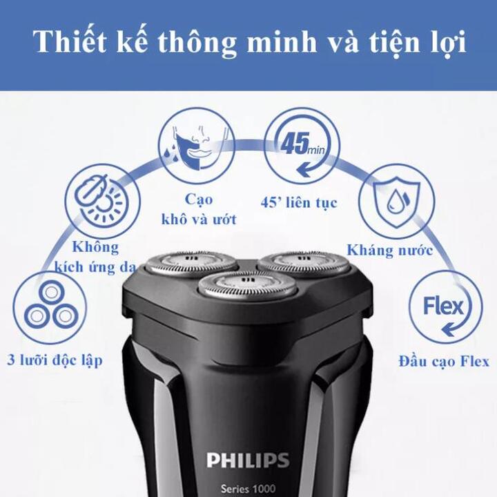 HÀNG CHÍNH HÃNG - Máy cạo râu khô và ướt AquaTouch Philips S1010