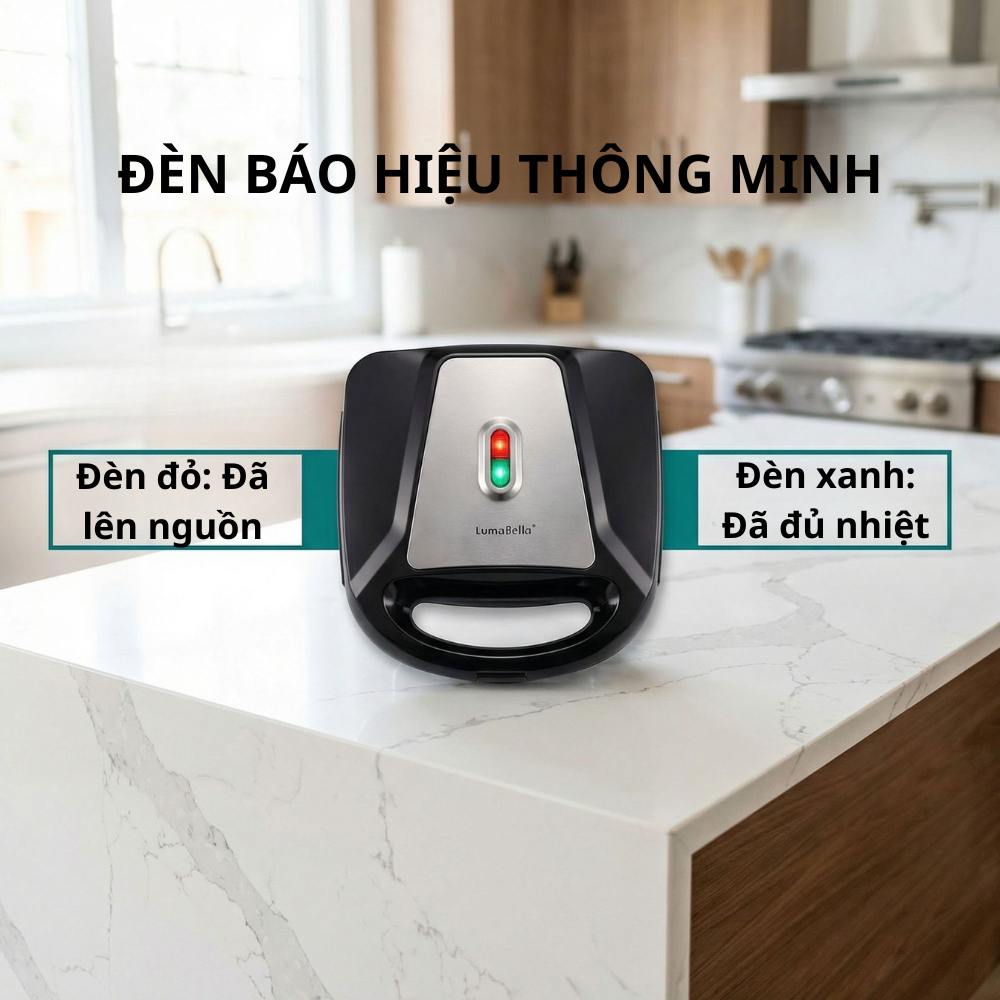 Máy nướng, kẹp bánh mì đa năng 8IN1 Lumabella LB-58052 công suất 800W, khay nướng chống dính tháo rời, dễ dùng, dễ vệ sinh - DELIYA - HÀNG CHÍNH HÃNG