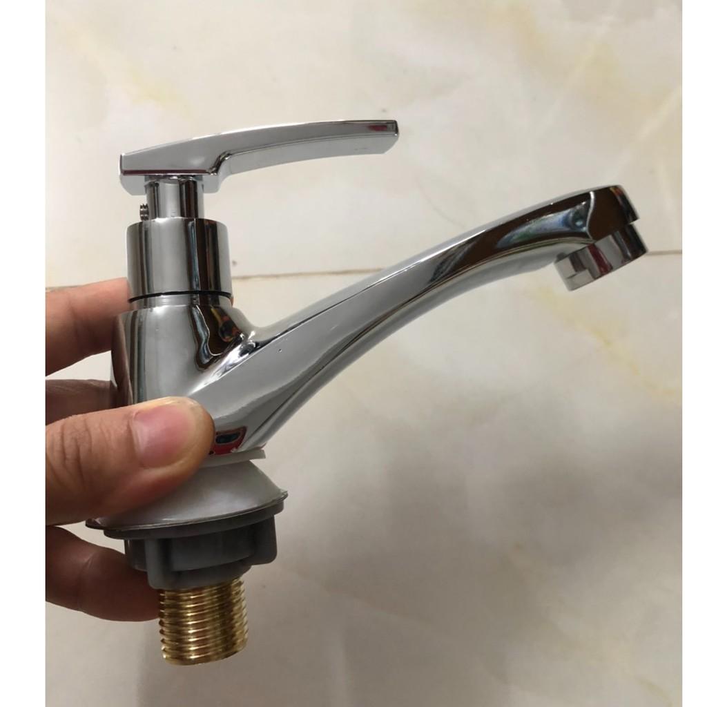 Vòi Rửa Mặt Lavabo Lạnh Đồng Thau Bóng Cao Cấp
