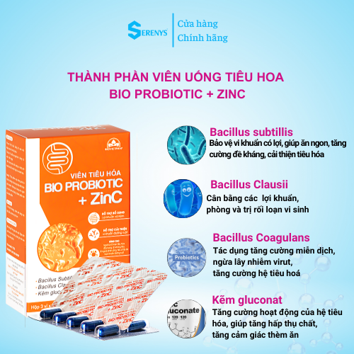 Viên uống tiêu hóa Bio Probiotic + ZinC