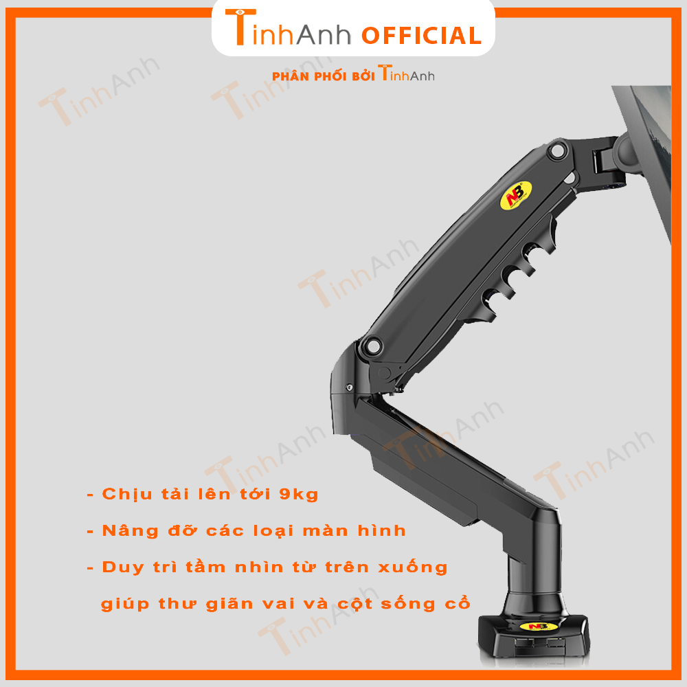 Arm màn hình - Giá treo màn hình máy tính NB F80 17 - 30 inch Tay nâng màn hình  Xoay 360 độ Tải trọng 9Kg 2021 - Hàng Chính Hãng