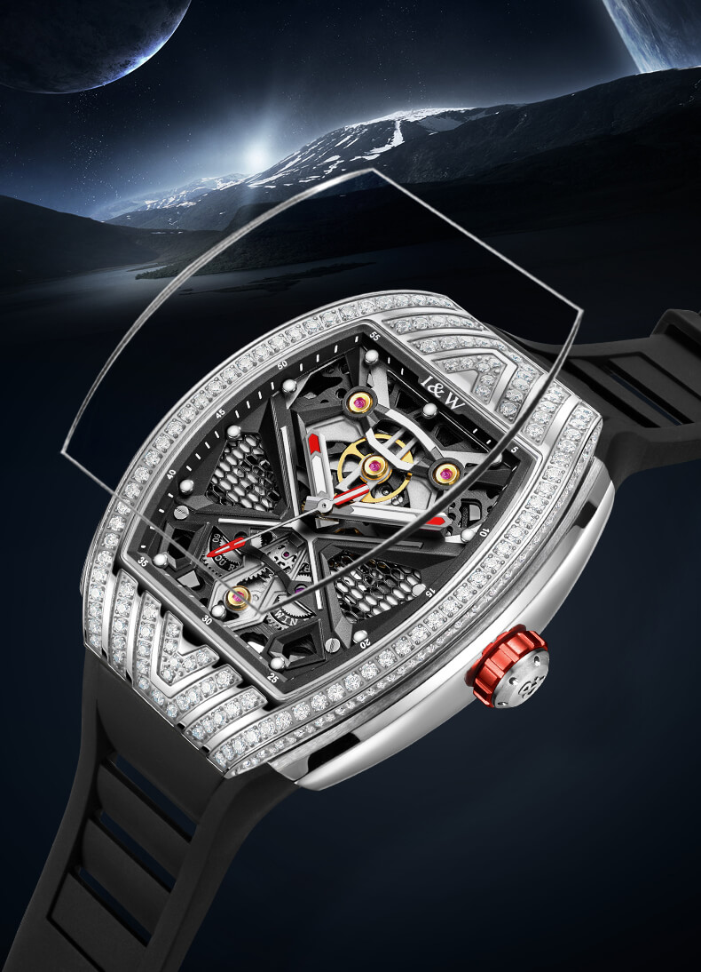 Đồng hồ nam chính hãng I&amp;W Carnival 760G-S2 Kính sapphire chống xước,Chống nước 50m,BH24 tháng,máy Automatic ( cơ) ,dây cao su chính hãng chống nước tuyệt đối,vỏ thép không gỉ bền bỉ