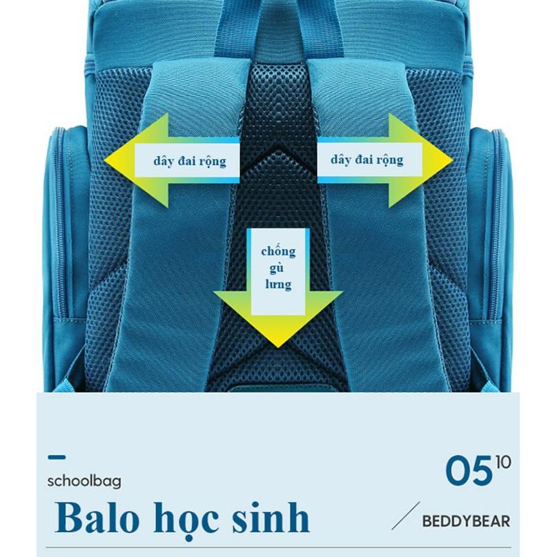 Balo Trẻ em Lớp 1 BeddyBear thỏ pipi - cho bé tiểu học từ 6 tuổi trở lên - Nhiều ngăn tiện dụng - Thiết kế chống gù lưng - Bảo hành chính hãng 2 năm