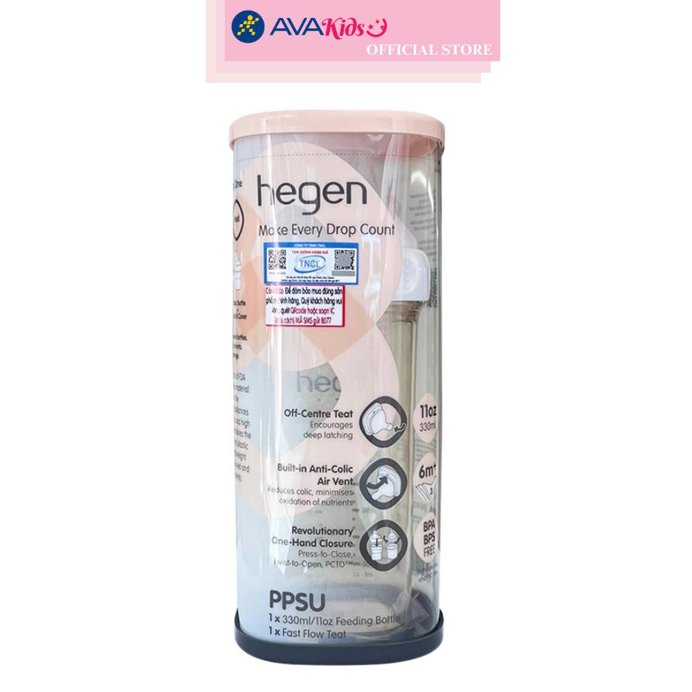 Bình sữa nhựa PPSU Hegen cổ rộng 330 ml (từ 6 tháng)