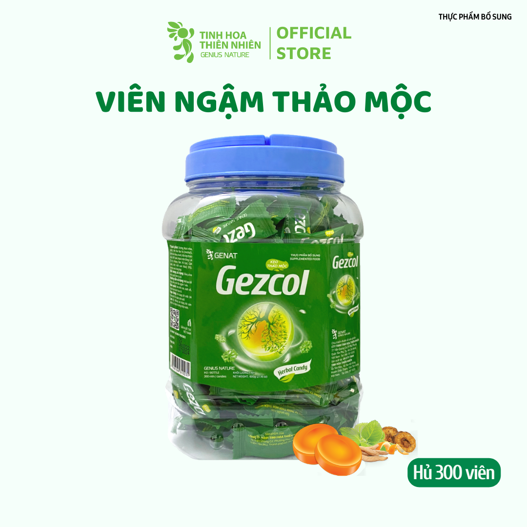 Kẹo thảo mộc Gezcol (Hủ 300 viên) - Genat - Giao 2H HCM