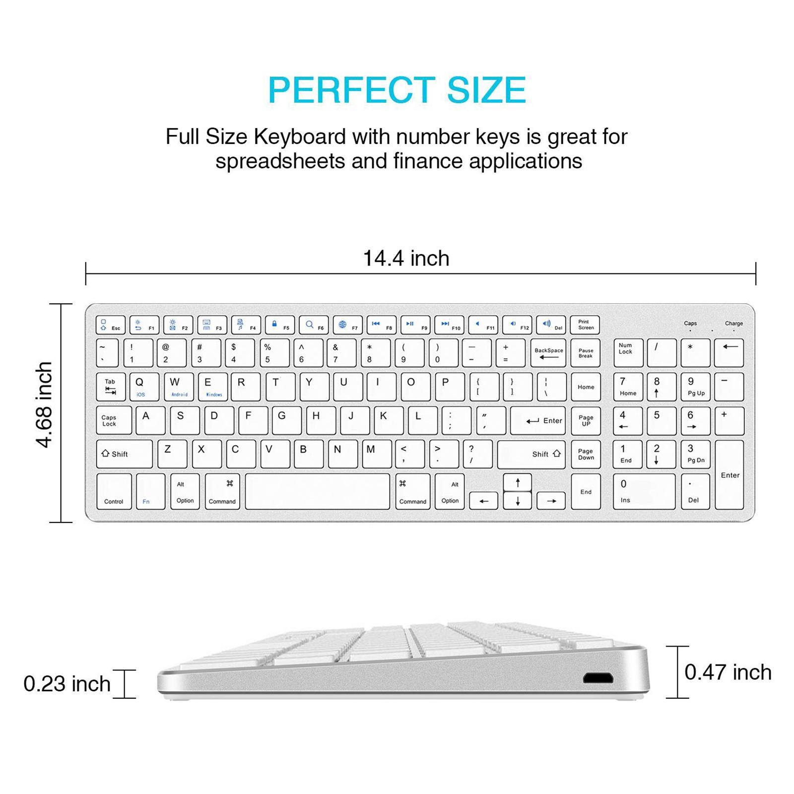 Bluetooth Wireless Keyboard for Windows iOS Android Laptops color