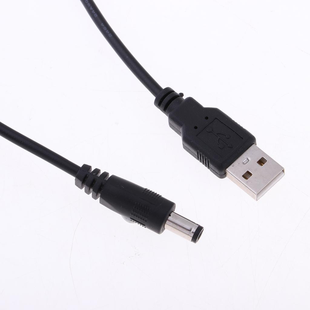 USB 2.0 A Type Male to DC 5.5 x 2.1mm DC 5V Power Plug Connector Cable Cord