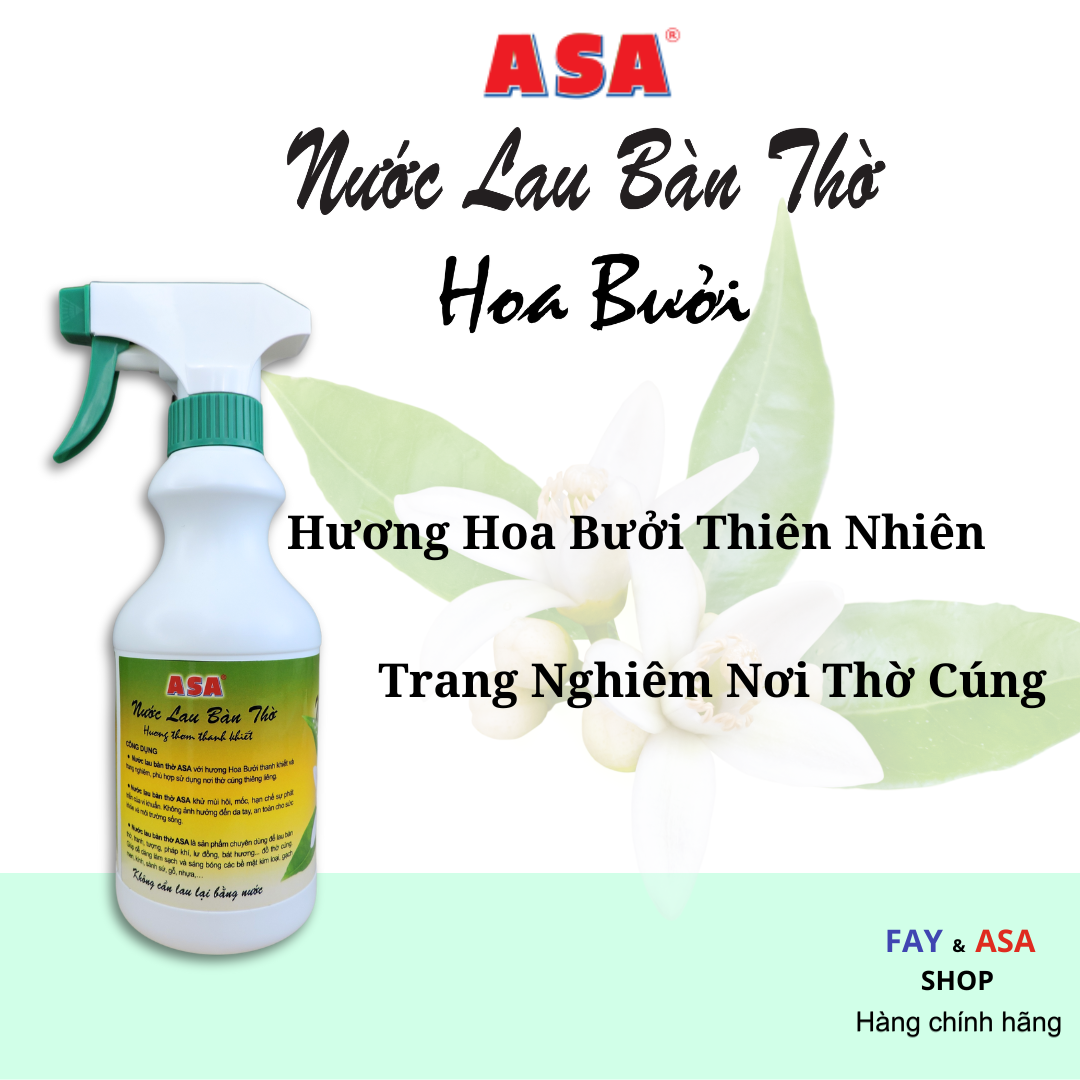 Nước Lau Bàn Thờ ASA Hoa Bưởi 300ml - Lau bàn thờ, tranh, tượng, pháp khí, lư đồng, bát hương