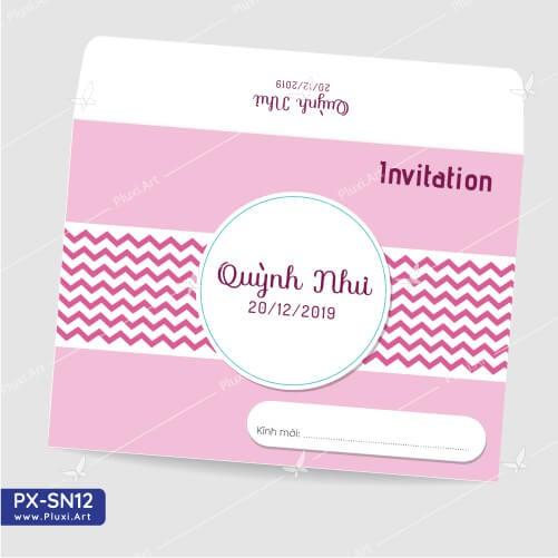 Thiệp thôi nôi – sinh nhật theo yêu cầu Pluxi