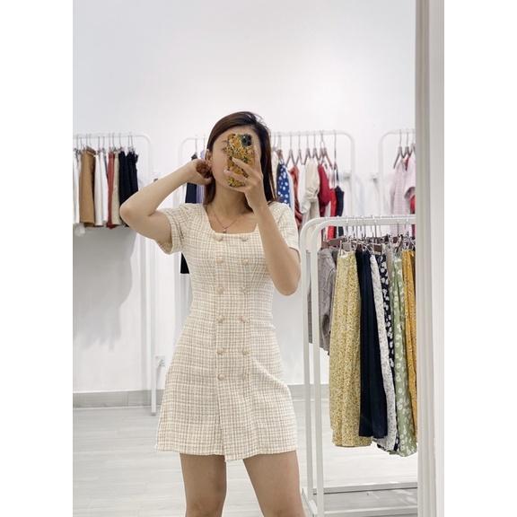 Đầm dạ ôm body vải Tweed thanh lịch