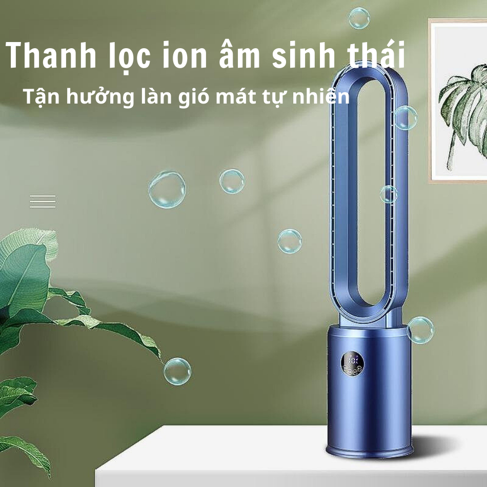 Quạt Không Cánh tích hợp máy lọc không khí , Quạt hơi lạnh cung cấp Ion, màn hình cảm ứng điều khiển từ xa