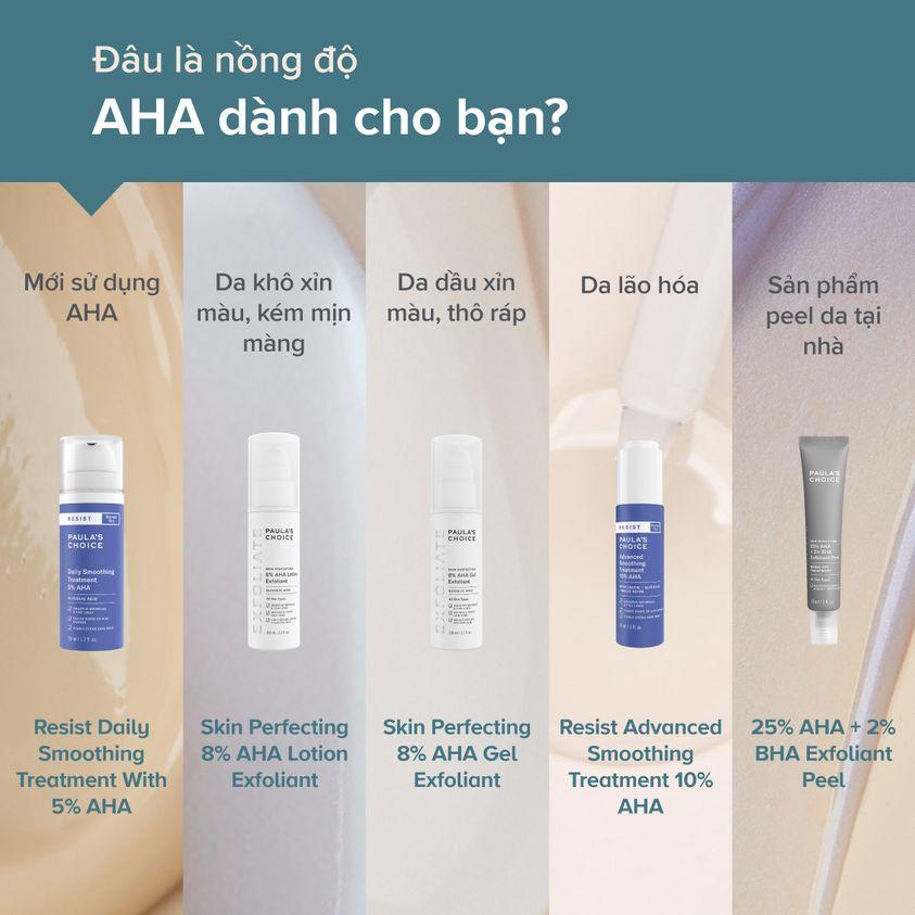 Dung Dịch Tẩy Tế Bào Chết AHA Dành Cho Da Khô Giúp Làm Sáng Da Và Mờ Thâm Dịu Nhẹ Paula's Choice Skin Perfecting 8% AHA Lotion 100ml (Mã 2060)