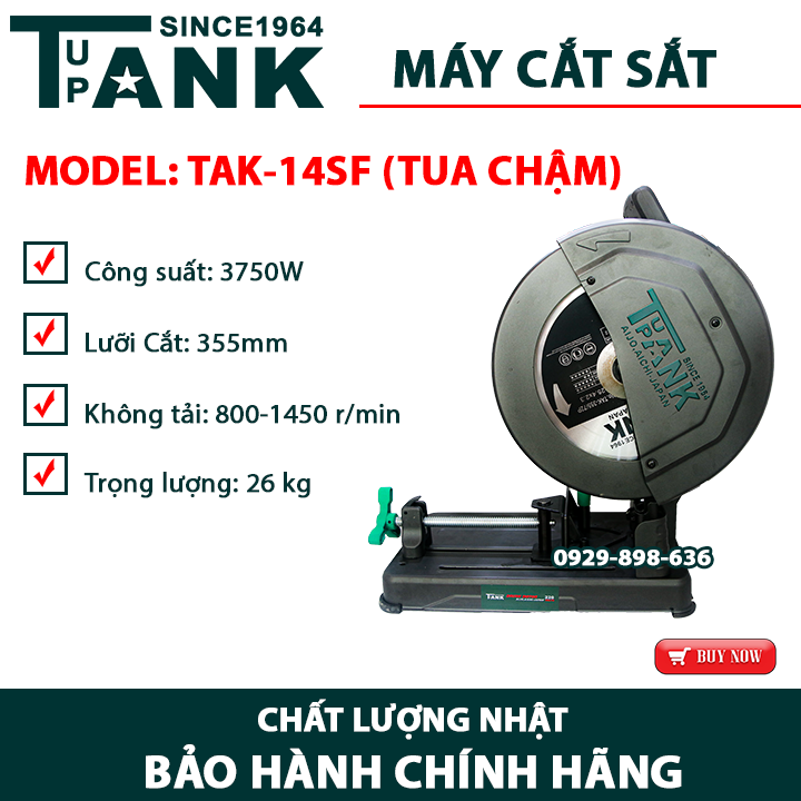 Máy cắt sắt hợp kim TAK-14SF- Tặng kèm lưỡi cắt hợp kim -100% Dây đồng