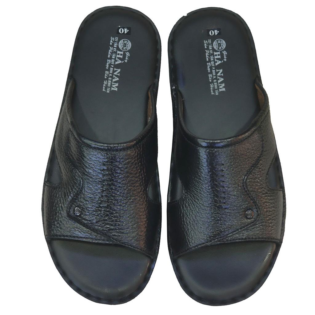 Dép Nam Quai Ngang TiTi ĐÔ Da Bò Thật Cao Cấp DNA2122a