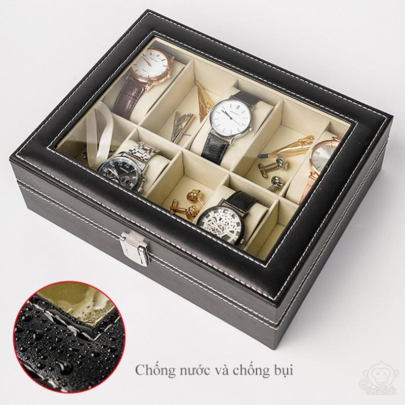 Hộp đựng đồng hồ 10 ngăn - Luxury Watch Box 10 slots - Home and Garden
