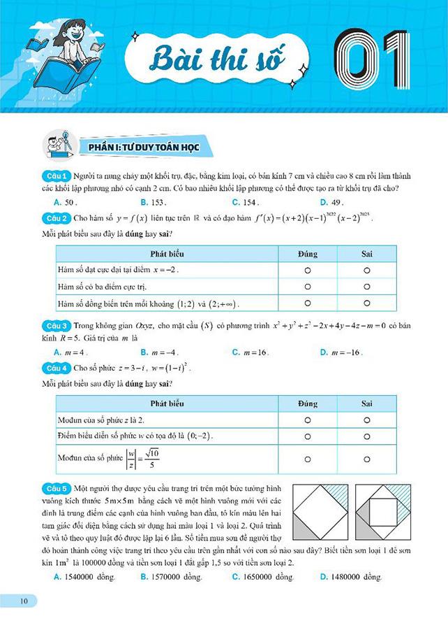 Tốc Chiến - Luyện Đề Kiểm Tra Tư Duy - Theo Cấu Trúc Đề Thi Của Đại Học Bách Khoa Hà Nội (Tái Bản 2024)