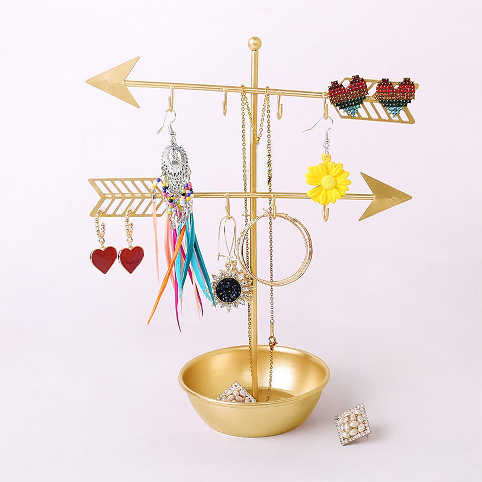 Tabletop Jewelry Organizer Display Stand Round Tray for Bracelet Pendant