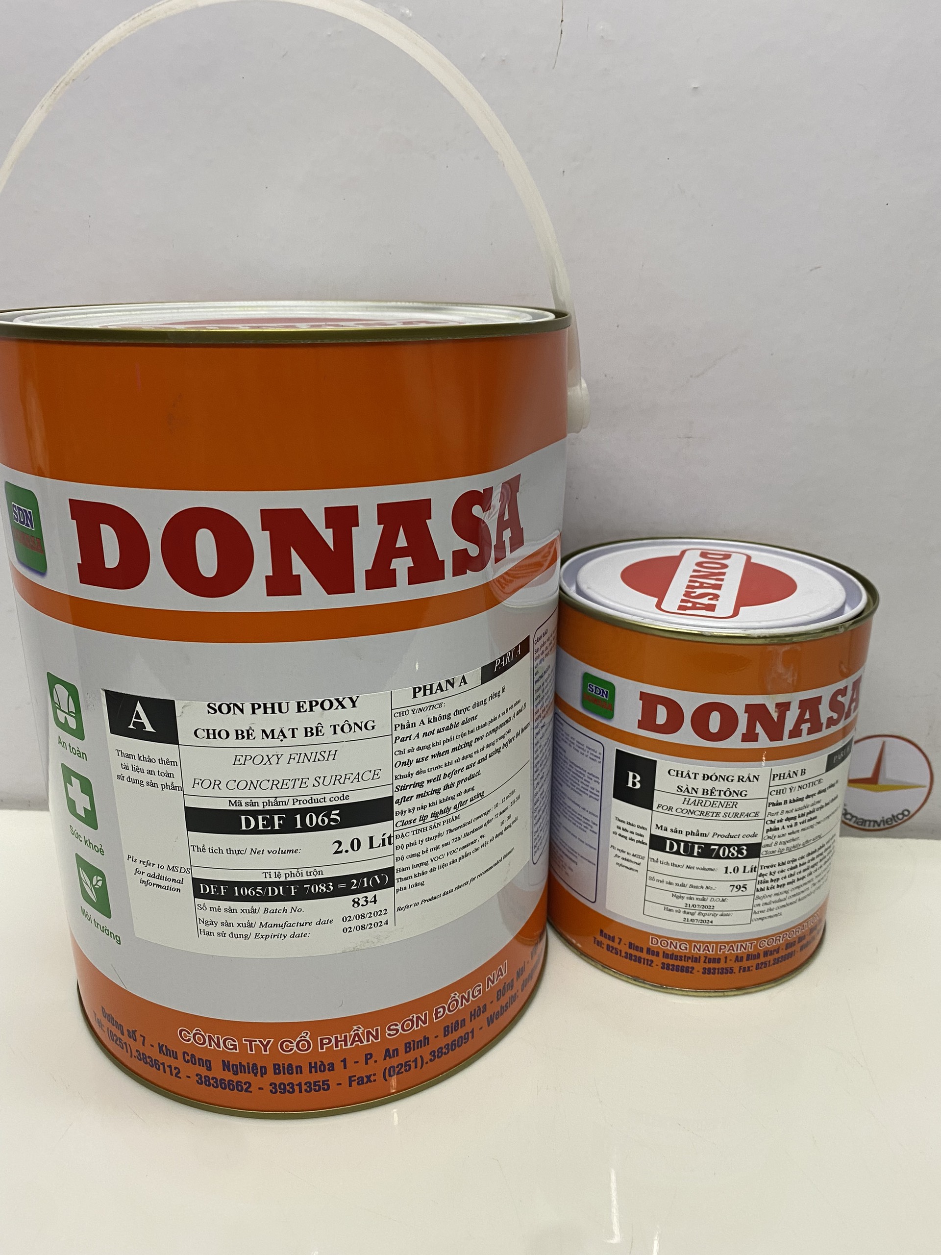 Sơn sàn bê tông Donasa /Floor coating Paint màu đen DEF 1065 3L