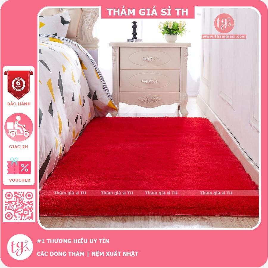 Thảm Lông Xù Màu Đỏ Đô | 100x160cm | Thảm Trang Trí Phòng Khách - Phòng Ngủ - Thảm Trải Sofa - Thảm Dành Cho Bé