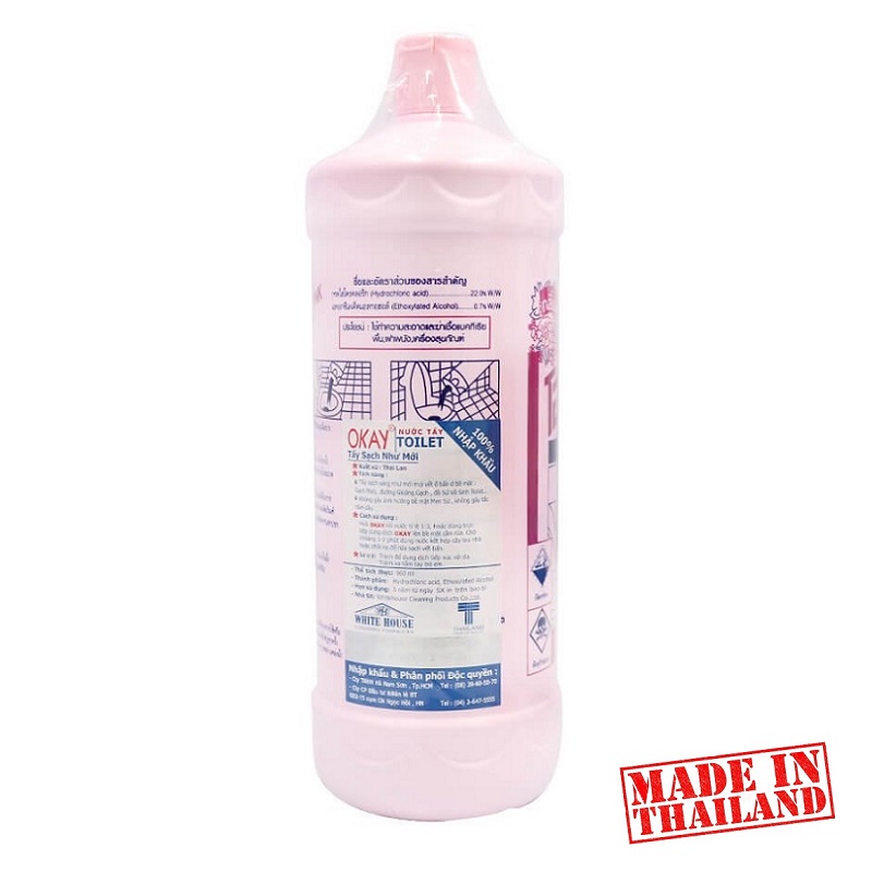 Nước Tẩy Rửa Bồn Cầu Okay Pink Toilet Cleaner Thái Lan 960ml siêu mạnh, siêu rẻ...