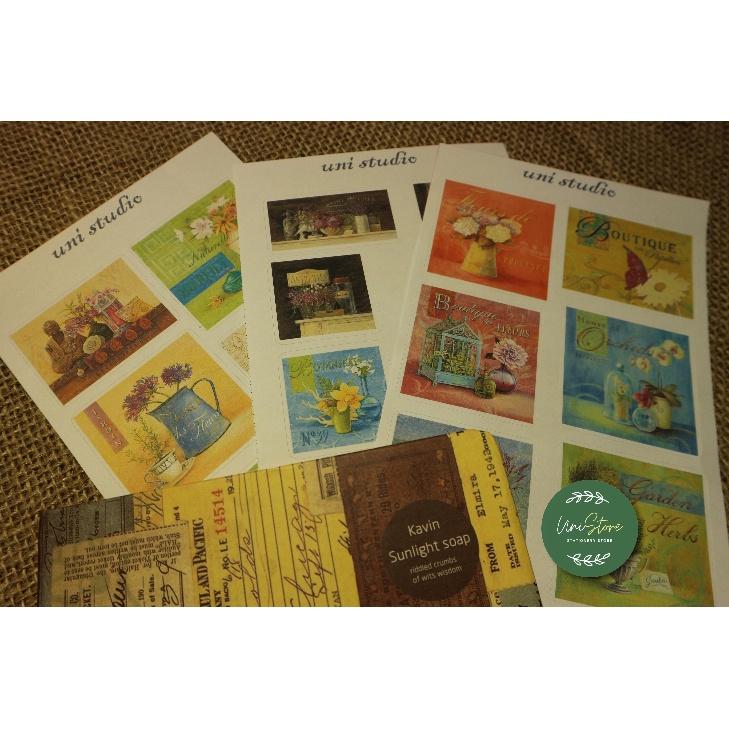 Sticker vintage - sticker trang trí sổ tay chủ để vintage - uni006