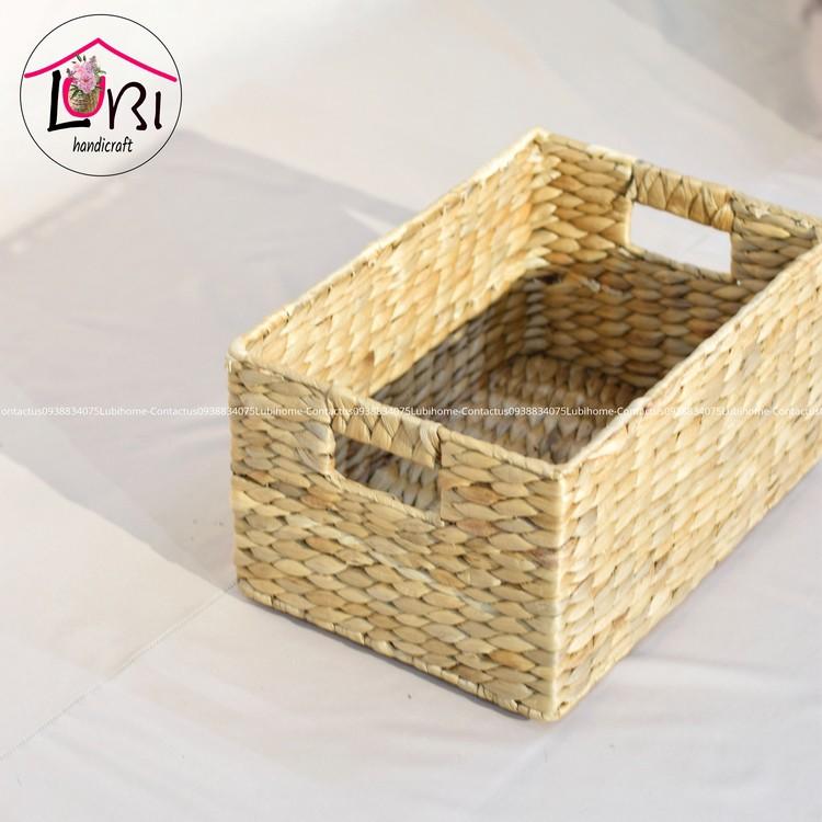 Sọt đựng đồ lục bình hình chữ nhật bộ 3 - sang trọng, tinh tế