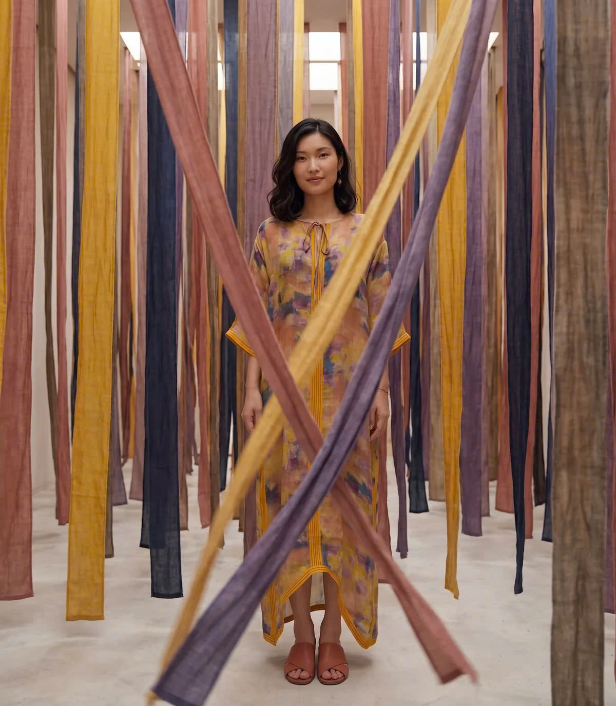 Đầm Kaftan Ramie Thuỷ Ảnh Dre240 Thời trang thiết kế Hity
