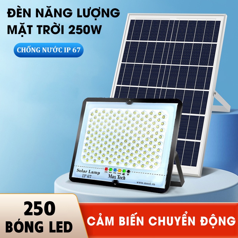 Đèn năng lượng mặt trời MAXTECH bóng to 150w, 200w, 250w, 300w - Đèn LED, IP chống nước, bụi - D1370